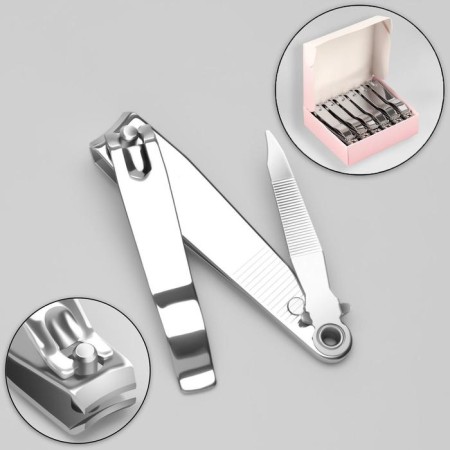 Kusachki - Pedicier, with a file, 7.6 cm, packing 12 pcs in a box, silver color-2