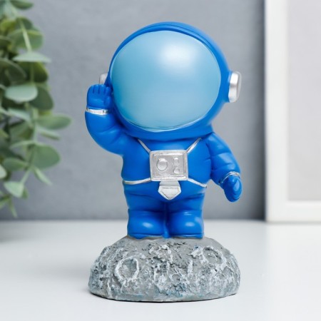 Souvenir Polystone "Astronaut on the Moon" bright blue 11.5x6.5x6.5 cm