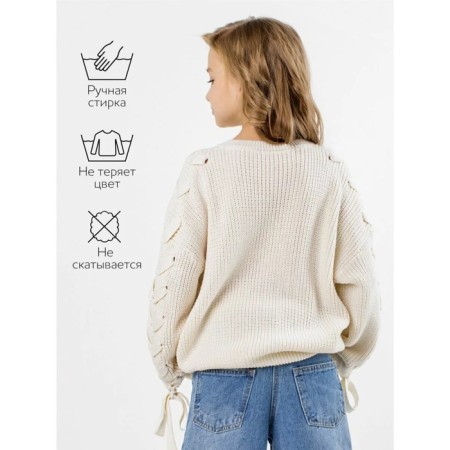 Свитер для девочки Amarobaby Knit Wear, рост 140 см, цвет белый-3