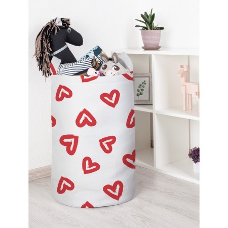 Basket for toys "Drawn hearts, size 40x60 cm