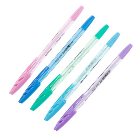 Ballpoint handle Tribase Pastel, node 0.7 mm, blue ink, mix-5