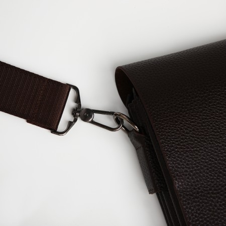 Men's bag over the shoulder, Textura, external pocket, brown color-5