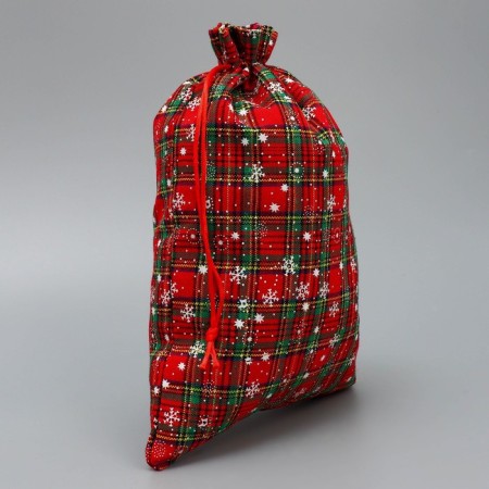 Bag gift canvas "New Year's cage", snowflakes, 20 x 30 cm +/- 1.5 cm, New Year-1