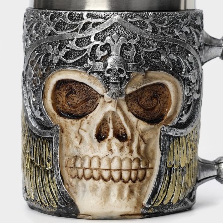 A stainless steel mug “Skull with a sword. Halloween ", 400 ml, silver color-2