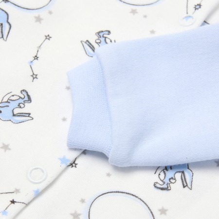 Children's blouse with long sleeve, color blue/hares, height 62-2