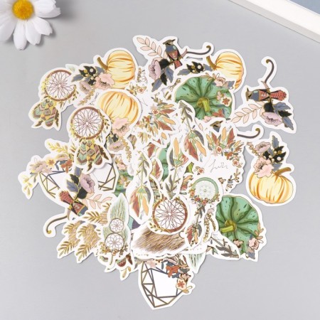 Stickers for creativity "Boho" embossing gold set 48 pcs 9x7x0.8 cm-2
