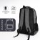 Youth backpack from textiles, 2 departments, 4 pockets, gray color