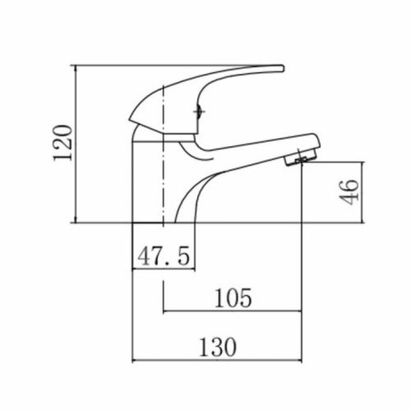 Fashun A1003 shell mixer, single -leaf, 105 mm pour, brass, chrome-1