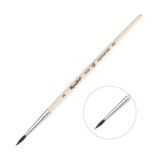 Brush from a mixture of protein round, rubloff series 1A10 No. 3, a short handle is varnished