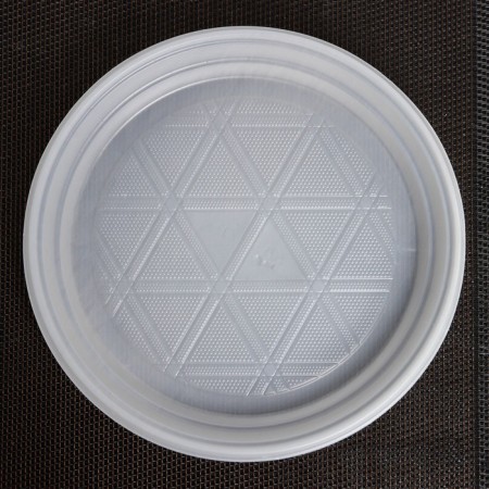 Plastic disposable dessert, d = 16.5 cm, white color-1