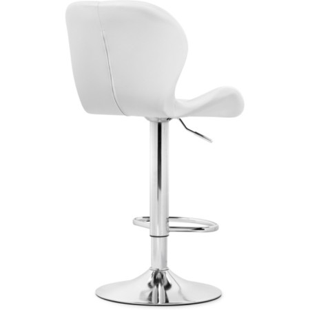 Baric stool Trio metal/eco -leather, chrome/white 48x52x86 cm-3
