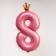 Foil ball 40 "The number 8 with the crown", the color is pink