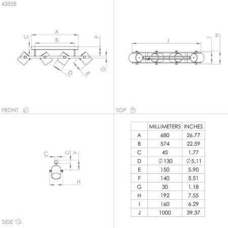 Spot Hornwood, E27 4x28W-1
