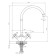 Decoroom DR51028-BLACK kitchen mixer, two-wound, excess length 200mm, chrome/black 77045