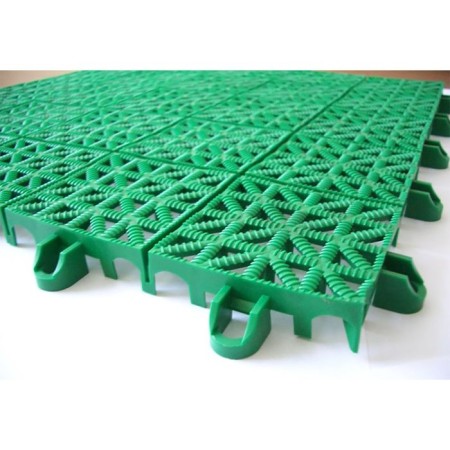 Modular plastic flooring for the floor, 33 x 33 x 0.9 cm, green color-1