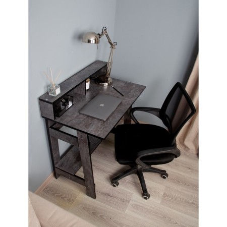 Universal Tokyo table, 780 × 504 × 900 mm, color cement dark prayer / black edge-2