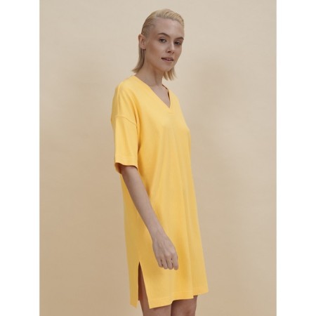 Female dress, size l, yellow color-1