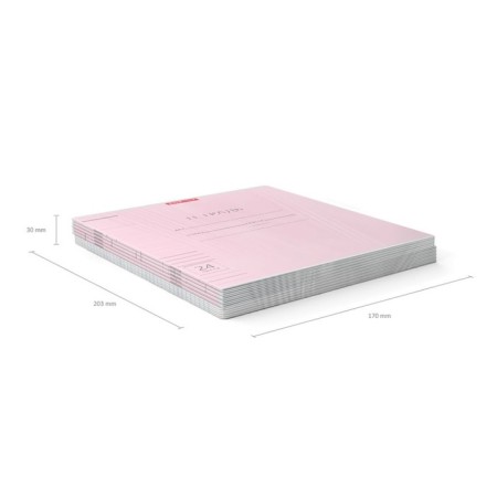 Notebook 24 sheets in the classic line, cover of shallow cardboard, offset unit, whiteness 100%, pink-3