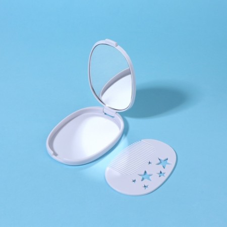 Folding mirror "strawberries", with a comb, 6.5 × 9.5 cm-3