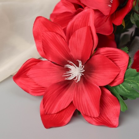 Artificial flowers "Clematis coarse -flowered" 61x14 cm, red-1