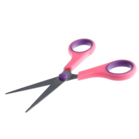 Chancellery scissors "Tropic", 13.5 cm, plastic handles, blister, hull mix-3