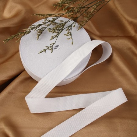 Knitted elastic, 30 mm, 25 ± 2 m, white color