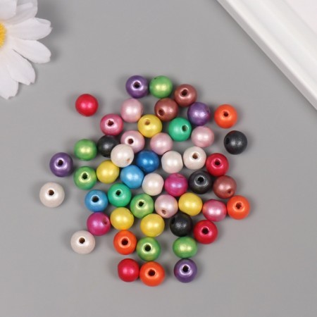Beads for creativity wood "metallic" set 50 pcs 1x1x1 cm