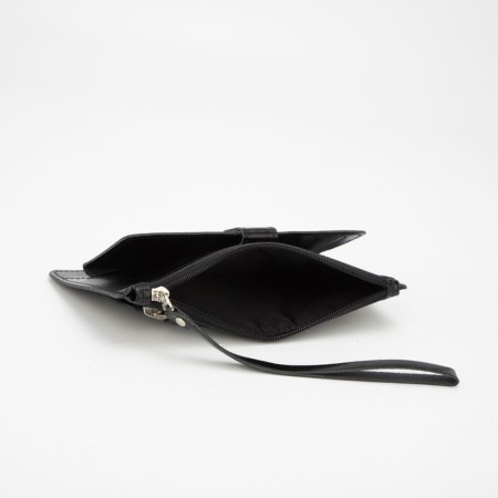 Women's wallet on the zipper Textura, with a pen, black color-2