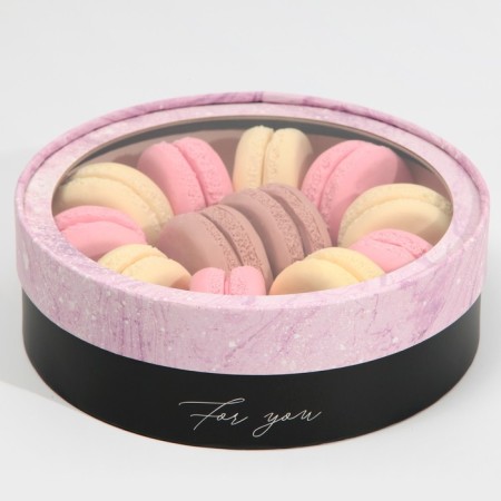 Makarun box, confectionery packaging tube with a window, for you 20 x 20 x 5 cm-3