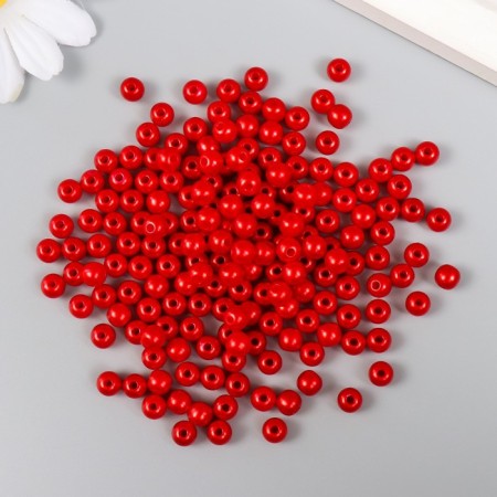Set of beads "needlework" plastic, diameter 6 mm, 25 g, scarlet-1