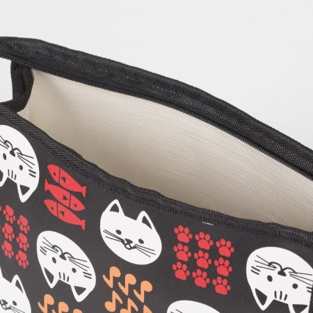 Cosmetic bag with lightning, black color-3