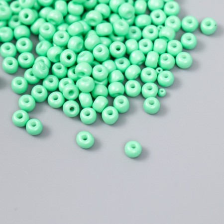 Glass beads 6/0 "gray-green" 15 g