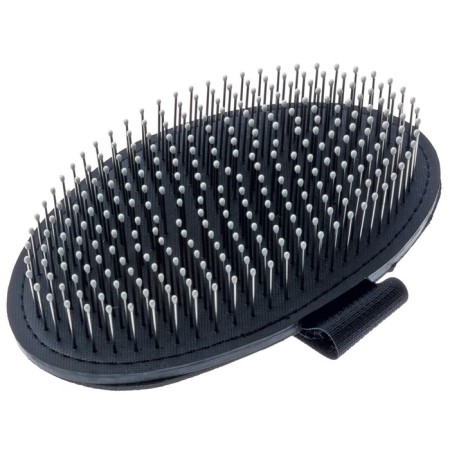Delight brush rubber, on hand, metal teeth with a drop, black