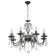 Aurora chandelier, 8x60W E14, black color, silver
