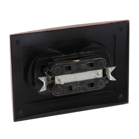 Rosette "Elect" RS 16-237-Hm, 16 A, 250 V, double, hidden, without salary, black for copper-1
