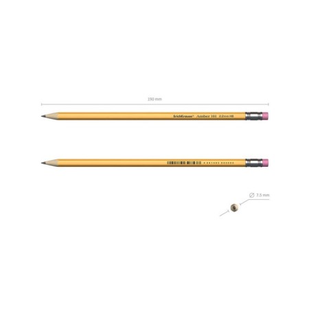 Chernographic pencil with Erichkrause Amber 101, NV, Grifel D = 2.2 mm, wood, hexagonal in a tube-7