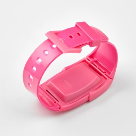 Watch of Electronic nursery, with a calculator, silicone strap, L-21 cm, pink-2