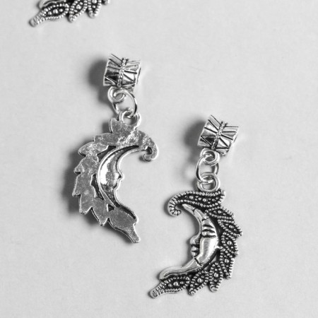 Bale with a suspension metal for creativity "Month" silver 3.4 cm