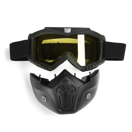 Mask glasses for motor vehicles, collapsible, yellow glass, black color-3