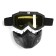 Mask glasses for motor vehicles, collapsible, yellow glass, black color
