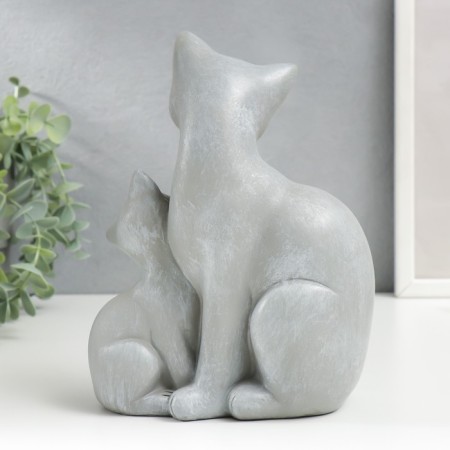 Souvenir Polystone "Cat with a kitten" gray 20x8.5x15.5 cm-2