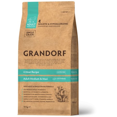 Grandorf Probiotic dry food for medium and large dogs, 4 types of meat, 10 kg