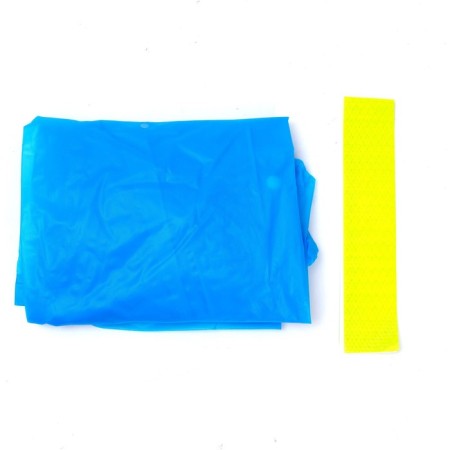 Children's raincoat with reflective elements, blue color (120-160 cm)-7