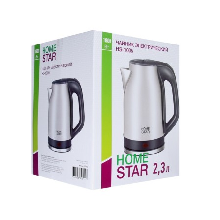 Electric kettle Homestar HS-1005, metal, 2.3 l, 1800 watts, silver-8