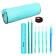 Cleaning set 10 objects (pencil case is 65 x 210 mm, pens 4 pieces Blue, ruler 15 cm, sharpener, pencil 2 pieces, textbook), turquoise