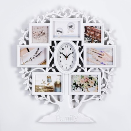 Wall watches with photo frames "Family", silent, 51.5 x 60.5 cm, aa