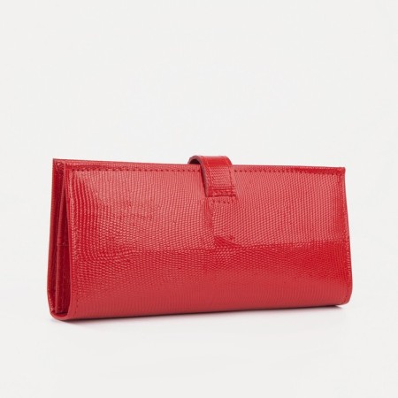 Women's wallet on the button, red color-1
