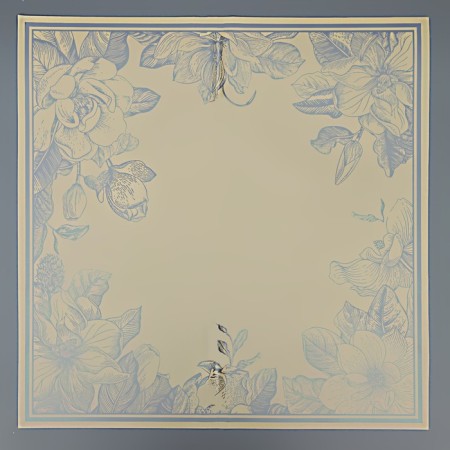 Flower film, "Flowers with a border", coffee with milk, 57x57 cm-2
