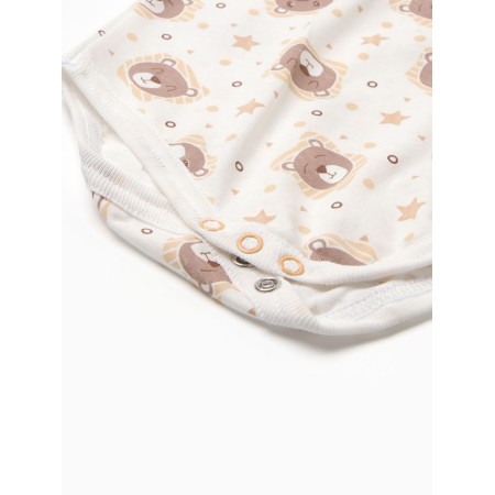A set for a newborn (body/pants) "lion", milk color, height 62 cm-3