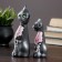Figure "Love Cats Eared" 6x7x17cm Black/Silver (set 2pcs)